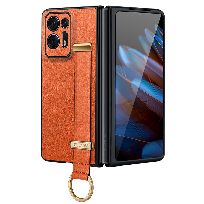 SULADA Fashion Series For Oppo Find N2 5G Crazy Horse Texture Phone Case Leather Coated PC TPU Anti-drop Cover with Wristband Kickstand SULADA Fashion Series For Oppo Find N2 5G Crazy Horse Texture Phone Case Leather Coated PC TPU Anti-drop Cover with Wristband Kickstand